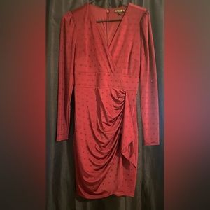 Beautiful red wine dress with small crystals. Elegant for any occasion